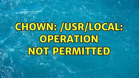 Linux 命令大全. . Chown operation not permitted